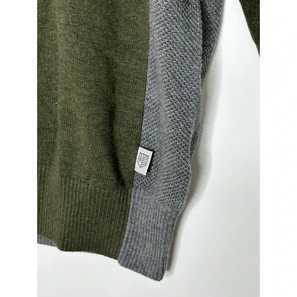 Rule‎ 18 Bobby Jones Mens XL 1/4 Zip Pima Cotton Sweater Evergreen Gray Pullover